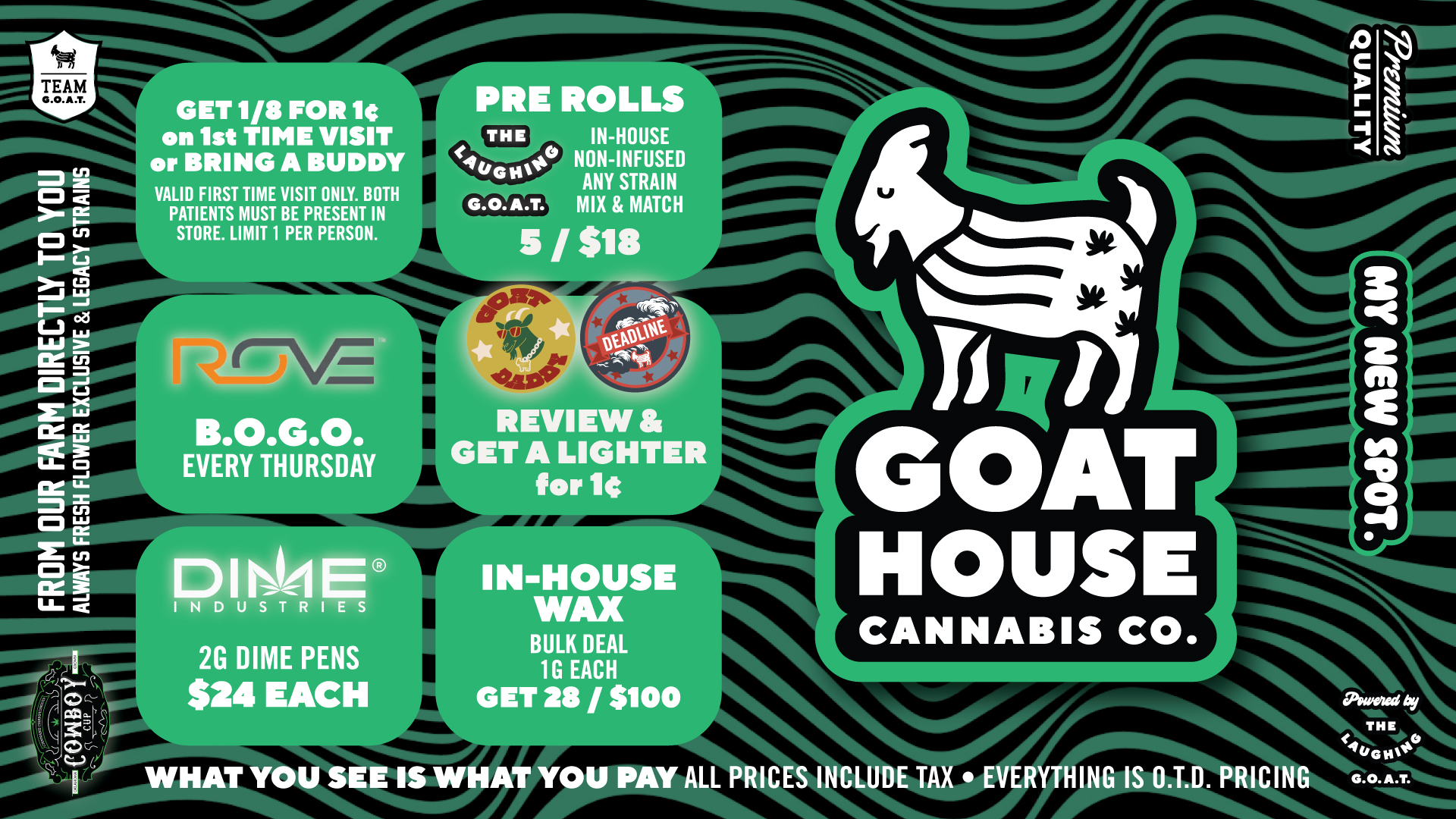 April Featured Deals & Drops Goat House Cannabis Oklahoma City