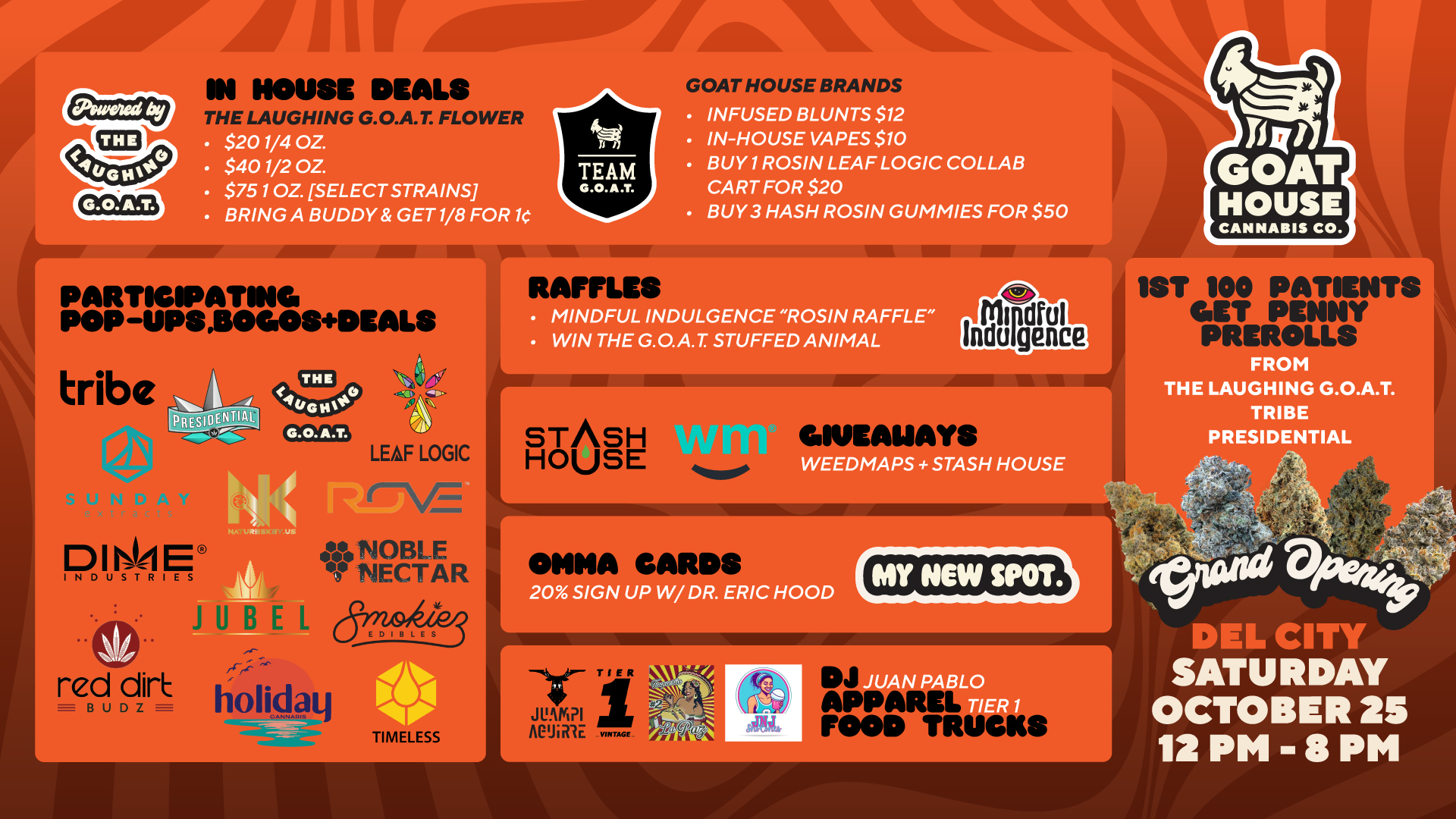 Del City Grand Opening Deal Card Goat House Dispensary