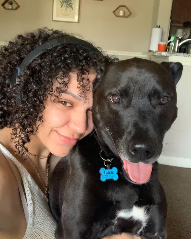 Bud Tender Q and A with Lexie - Goat House cannabis Dispensary - Lexie with her dog