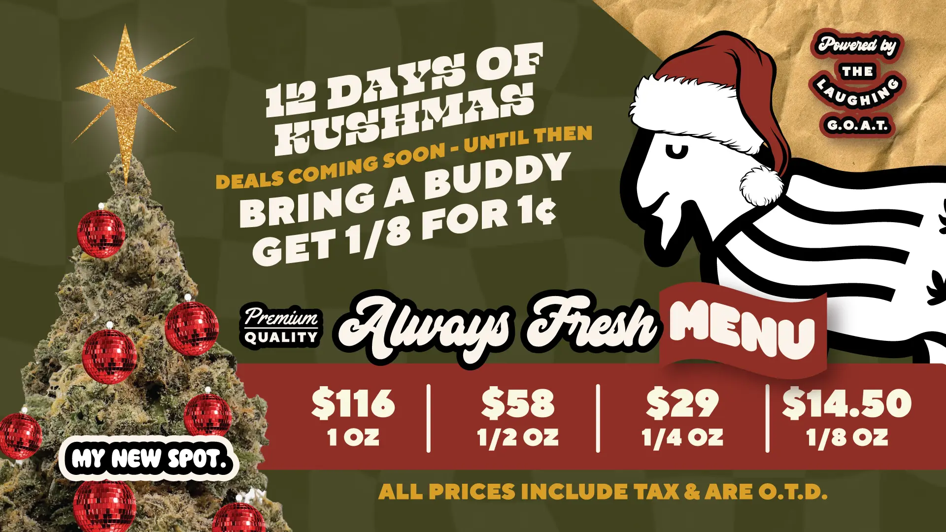 Home 11 12 Days of Kushmas Goat House December Deals