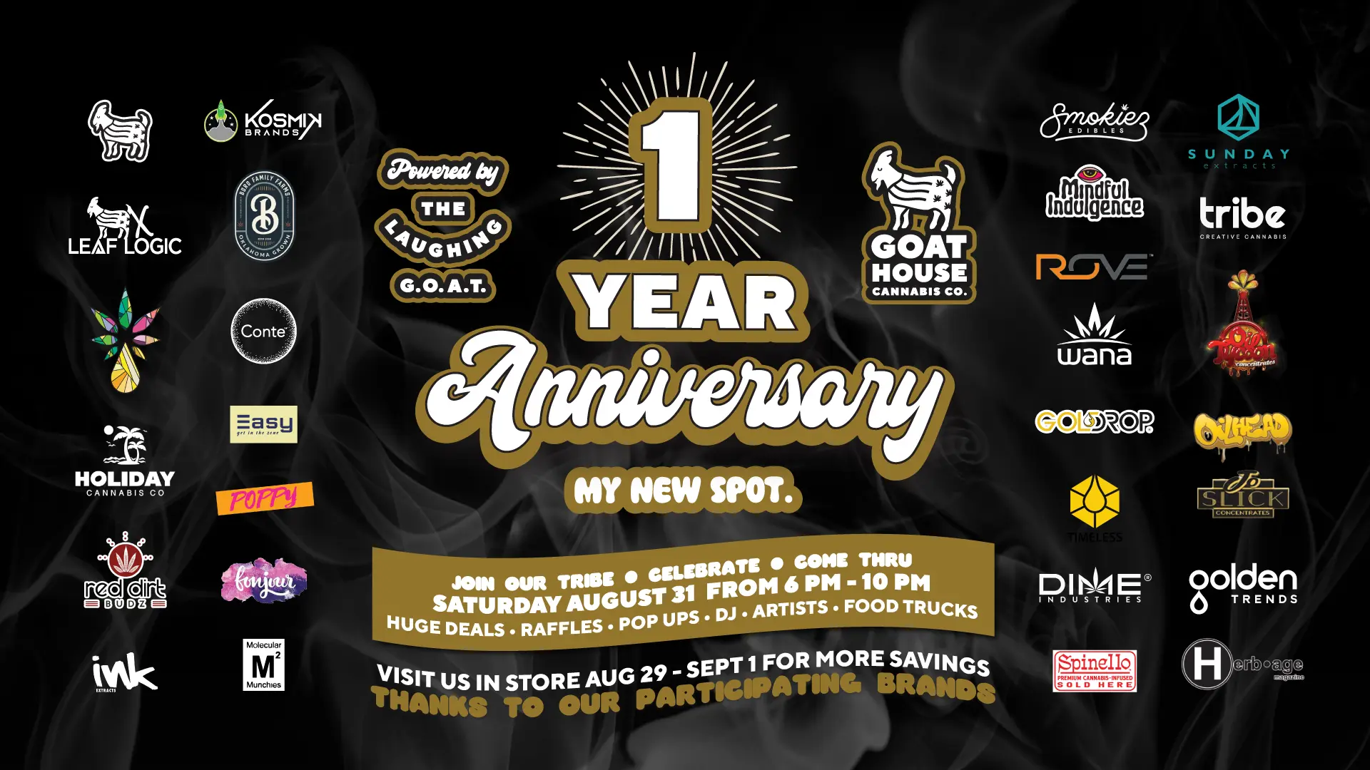 Goat House Dispensary Celebrate 1 YEAR anniversary Banner