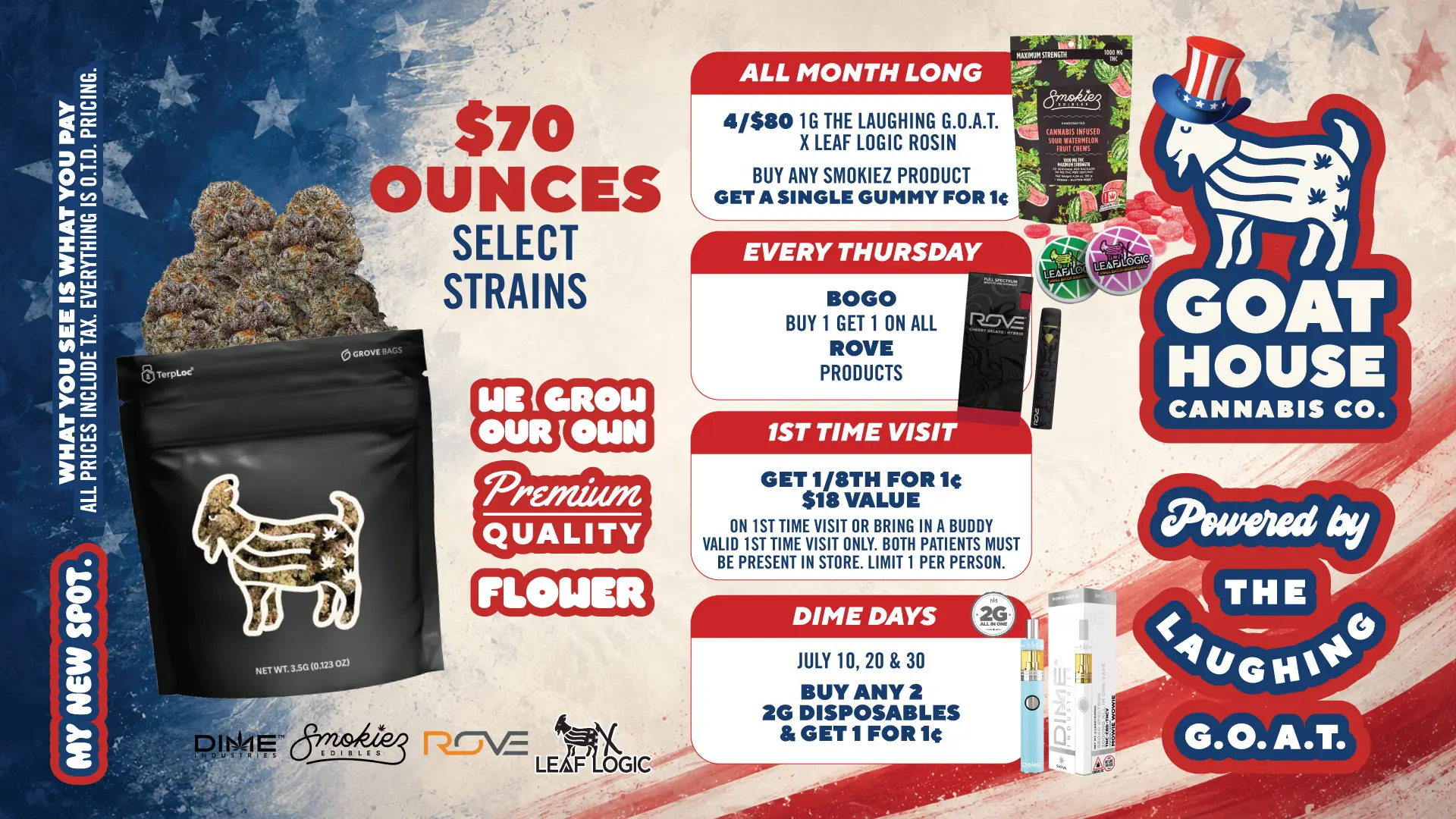 July Cannabis Deals in Oklahoma City & Del City | Goat House Cannabis Co.