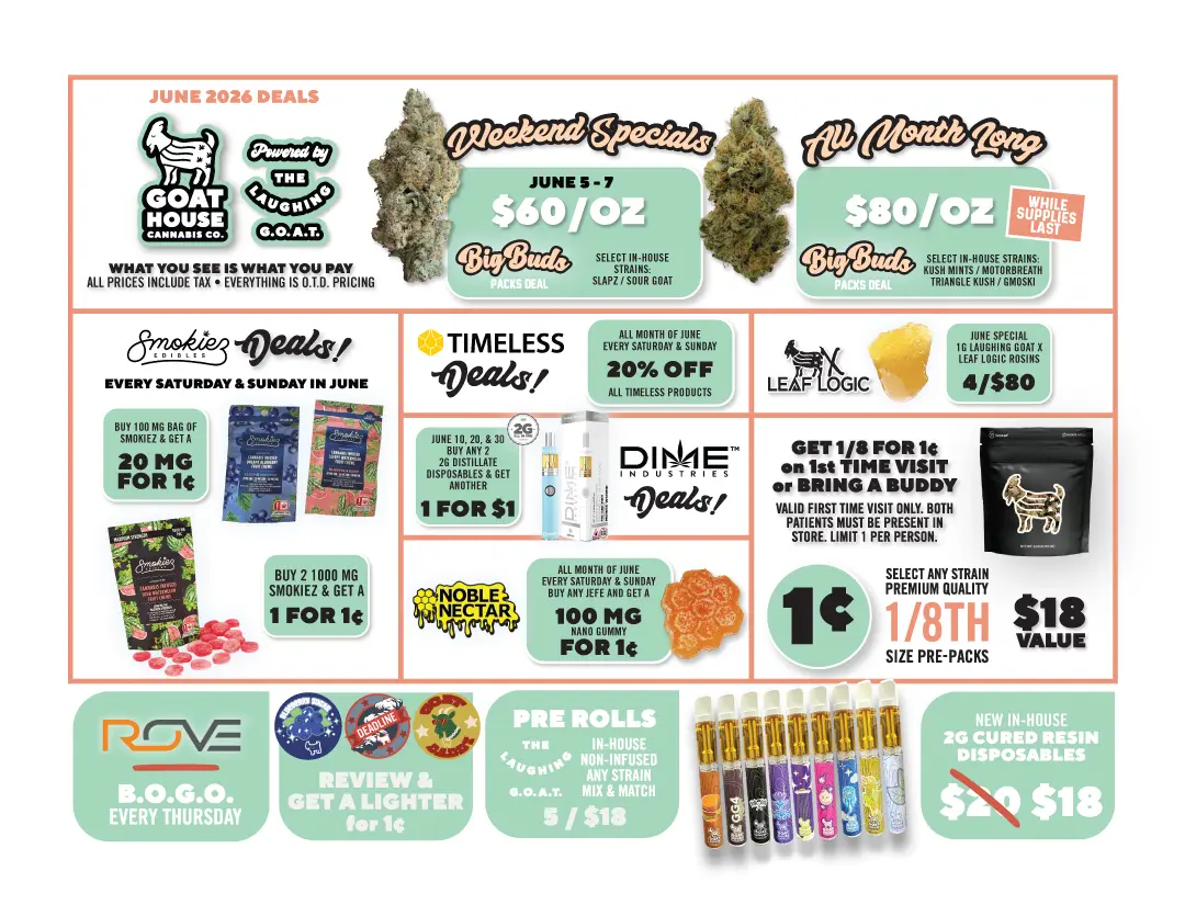 June 2026 Oklahoma Medical Marijuana Deals at Goat House
