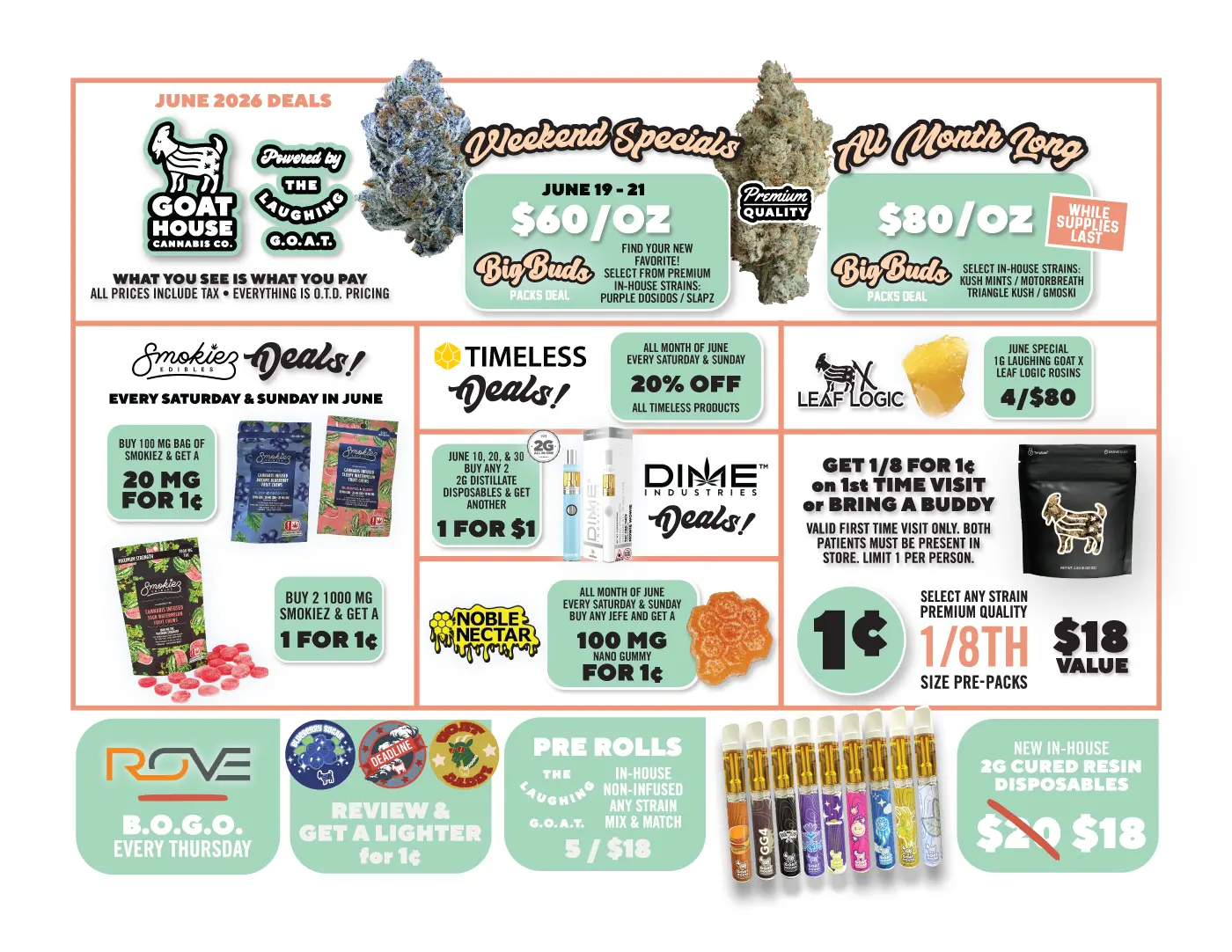 June 2026 Oklahoma Medical Marijuana Deals at Goat House sale 3