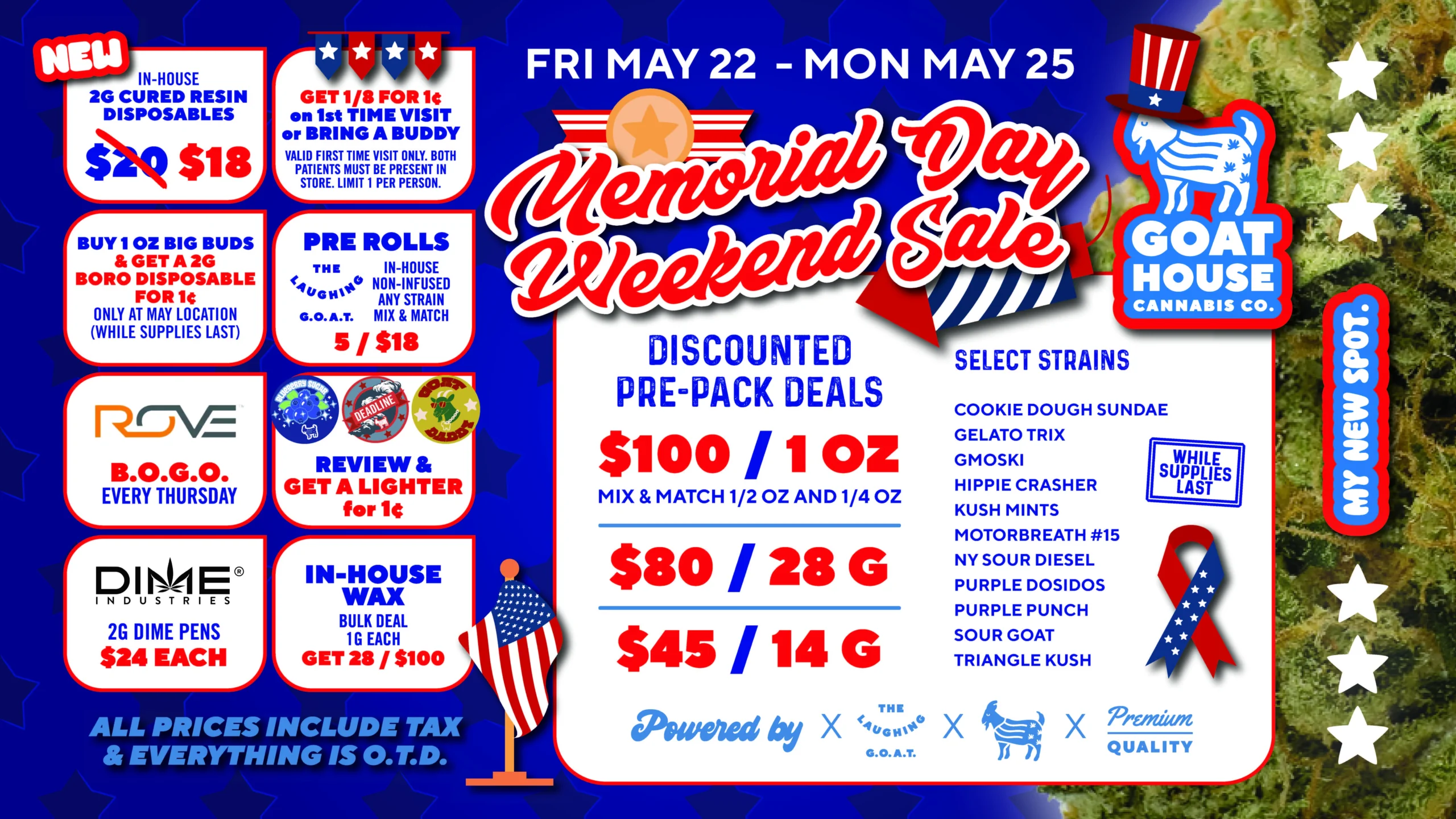 Memorial Day Weekend Cannabis Sale