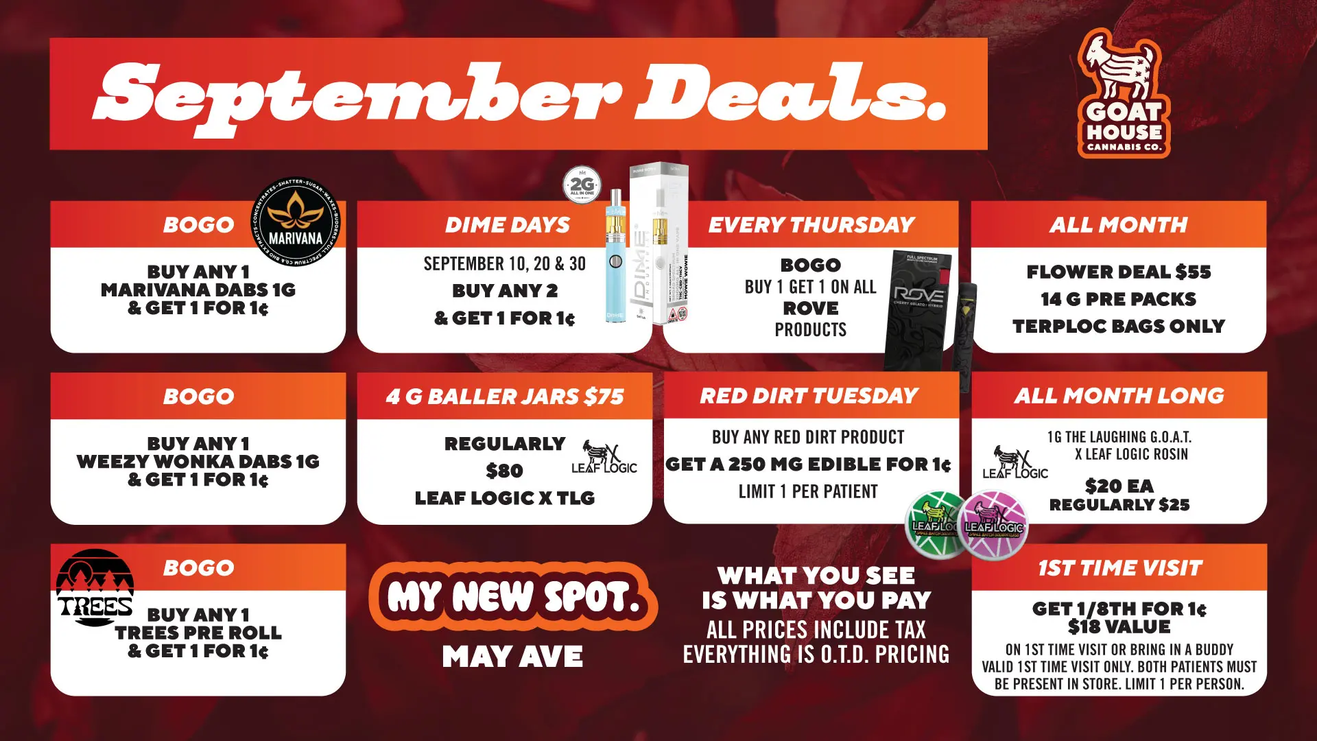 September 2026 Cannabis Deals at Goat House-OKC