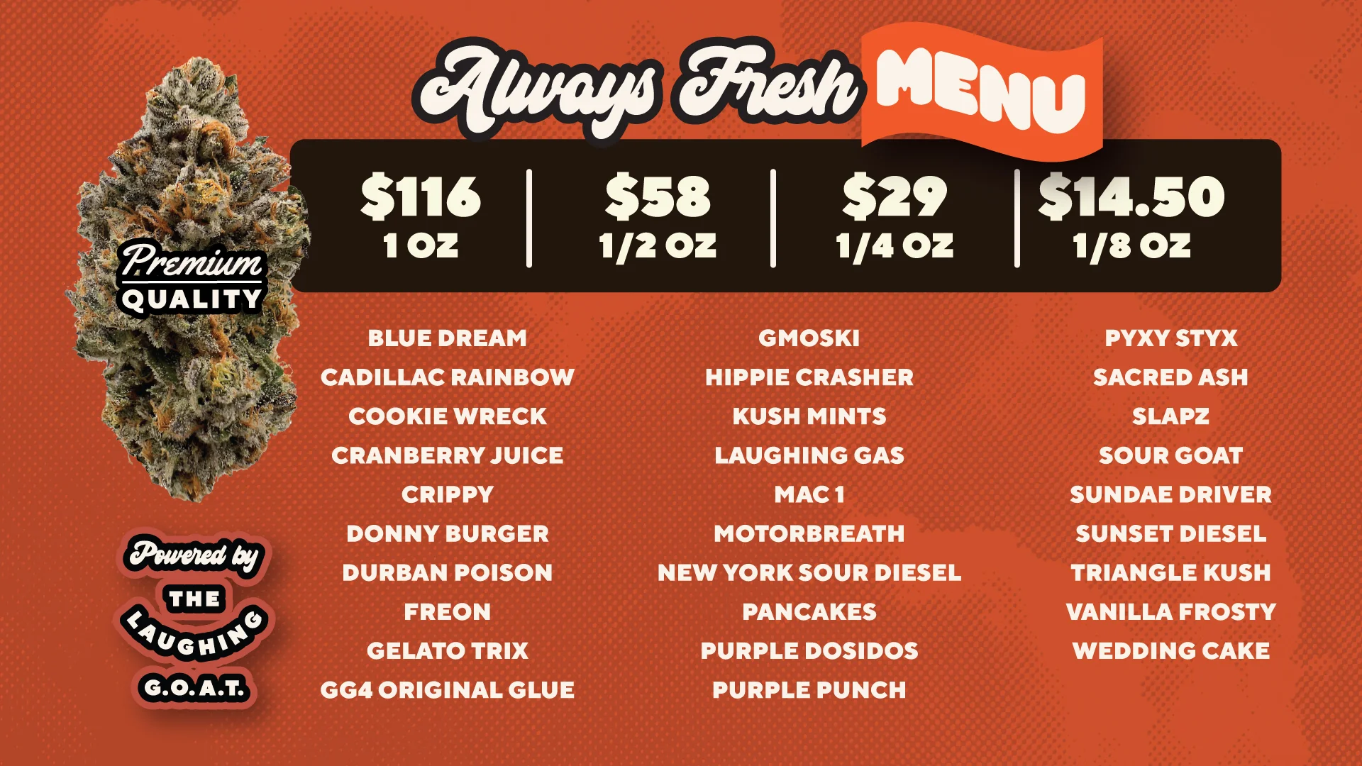 DEL CITY GRAND OPENING INFORMATION 9 Goat house grand opening Flower always fresh menu